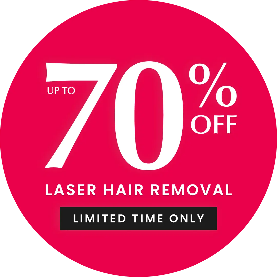 Up to 70% off laser hair removal, limited time only